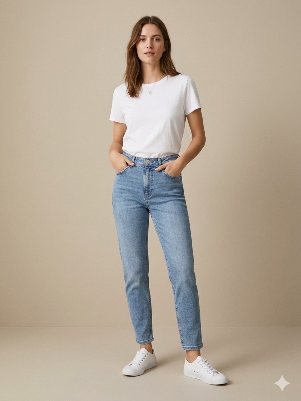 Mango High-Rise Light Wash Straight Jeans